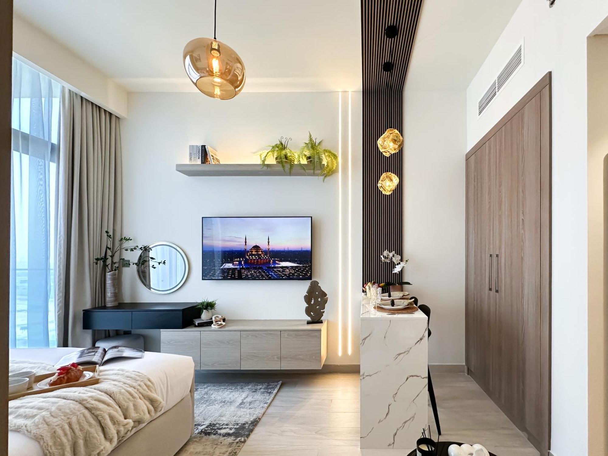 Trophy Modern Marvel Cozy With Smart Features In Azizi Riviera Apartment Dubai